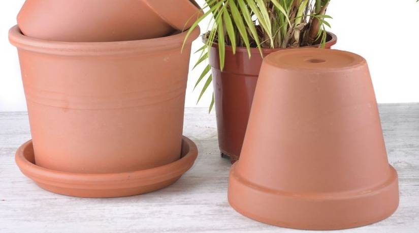 plant pot drain LE TAUCI Ceramic Plant Pots with Drainage Holes & Saucers, 4.5 inch Pl   LETAUCI
