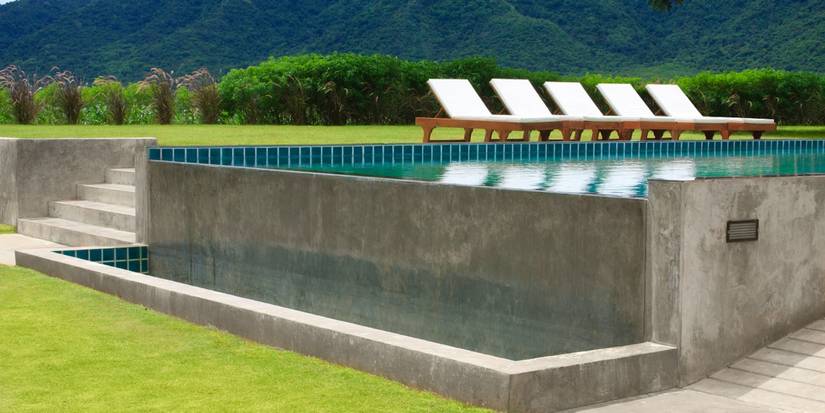 Above ground hillside pool