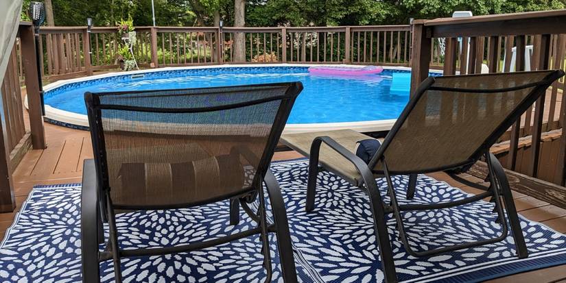 In ground pool with deck