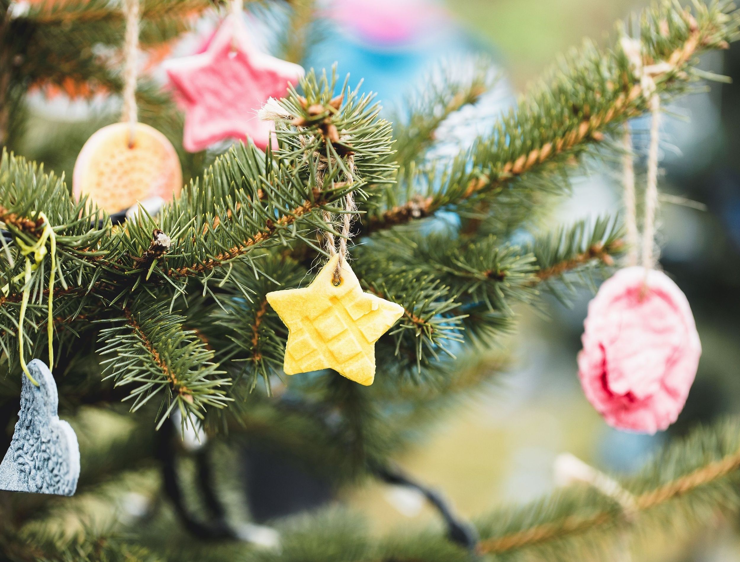 Homemade baked dough ornaments 