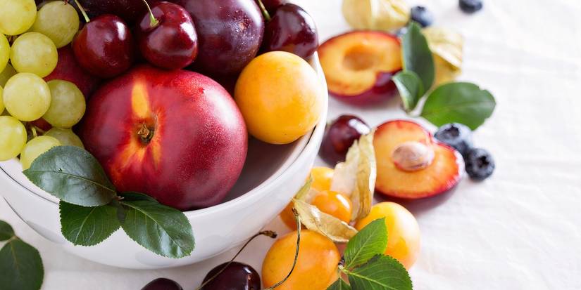 Stone fruits in a bowl