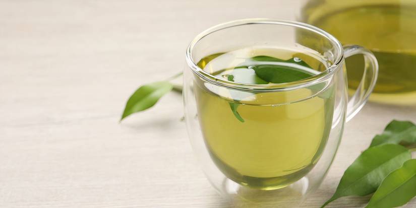 A glass of green tea
